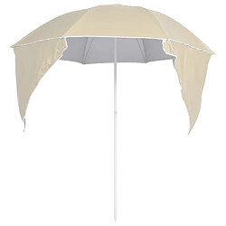 Avis vidaXL Parasol de plage avec parois latérales sable 215 cm