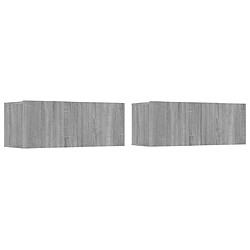 Avis Maison Chic Ensemble de meubles TV 4 pcs | Banc TV Moderne pour salon | Meuble de Rangement - Sonoma gris Bois d'ingénierie -MN71126