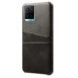 Coque en TPU + PU anti-chocs avec porte-cartes, noir pour votre Vivo Y21/Vivo Y21s/Vivo Y33s