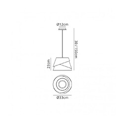 Luminaire Center Suspension Alboran blanc 1 ampoule 30cm