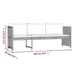 vidaXL Salon de jardin 6 pcs avec coussins résine tressée gris pas cher