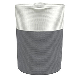 Acheter vidaXL Panier de rangement gris et blanc Ø49x65 cm coton