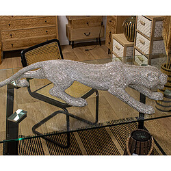 Figurine Décorative Alexandra House Living Argenté Plastique Panthère 115 x 26 x 24 cm