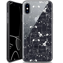 Caseink Coque arrière Apple iPhone Xs / X (5.8 ) Crystal Gel HD [ Nouvelle Collection - Souple - Antichoc - Imprimé en France] Chien Blanc