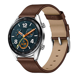 Bracelet en cuir véritable marron pour votre Huawei Watch GT/Watch Magic/Watch 2