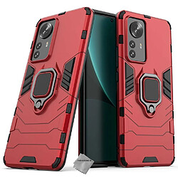 Htdmobiles Coque rigide anti choc pour Xiaomi 12 Pro 5G + film ecran - ROUGE