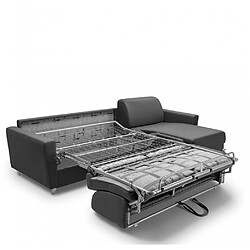 Inside 75 Canapé d'angle VIRGOLA convertible EXPRESS 120 cm matelas 16 cm tissu gris pas cher