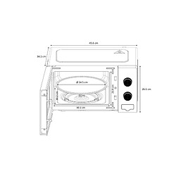 Acheter Micro-ondes OCEANIC MO20B11 Noir l 45,4 x H26,1 x P32,6 cm - 20L