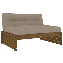 Acheter Maison Chic Salon de jardin 5 pcs + coussins - Mobilier/Meubles de jardin - Table et chaises d'extérieur marron miel bois massif -MN26788