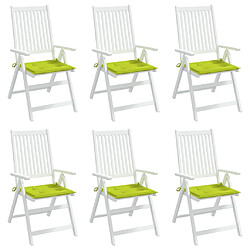 Avis vidaXL Coussins de chaise de jardin lot de 6 vert vif 50x50x3 cm