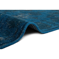 Vidal Tapis de laine 243x152 Bleu Vintage pas cher