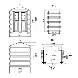 Avis Eden Partenaire Jardin Abri de jardin en bois double pente Mini 180 x 180 cm.