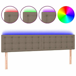 Maison Chic Tête de lit scandinave à LED,meuble de chambre Taupe 180x5x78/88 cm Tissu -MN18660