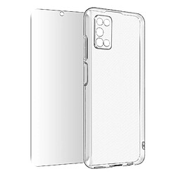 Avizar Coque Samsung Galaxy A03s Silicone Souple Film Verre Trempé 9H Transparent