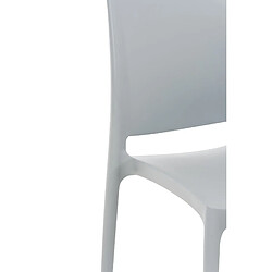 Decoshop26 Chaise de jardin en plastique gris design simple empilable 10_0001367 pas cher