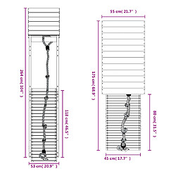 vidaXL Maisonnette de jeu avec mur d'escalade bois massif Douglas pas cher
