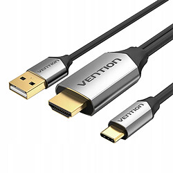 GUPBOO Adaptateur VENTION Type-C -- HDMI 4K + Alimentation USB 2m,JL1579