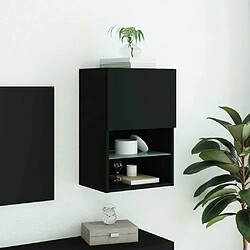 Acheter Maison Chic Meuble TV avec lumières LED, Banc TV pour salon, Meuble de rangement noir 40,5x30x60 cm -GKD81098