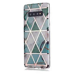 Coque en TPU motif marbre or rose imd blanc/cyan pour votre Samsung Galaxy S10 Plus