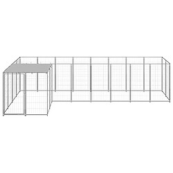 Helloshop26 Chenil extérieur cage enclos parc animaux chien argenté 6,05 m² acier 02_0000293