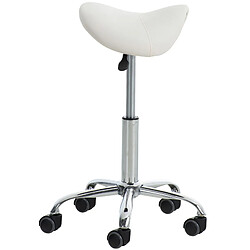 Avis Decoshop26 Lot de 2 tabourets de travail cabinets médicaux les salons de beauté en métal chromé assise en PVC blanc 10_0002349