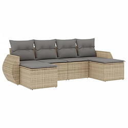 Maison Chic Salon de jardin avec coussins 6 pcs | Ensemble de Table et chaises | Mobilier d'Extérieur beige résine tressée -GKD30599