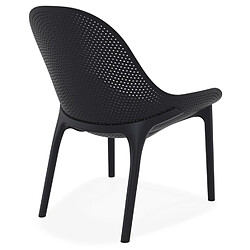 Alterego Fauteuil lounge de jardin perforé 'SILO' noir design pas cher