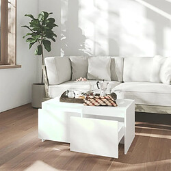 Avis Maison Chic Table basse,Table Console Table d'appoint, Table pour salon Blanc 90x50x41,5 cm Aggloméré -MN53926