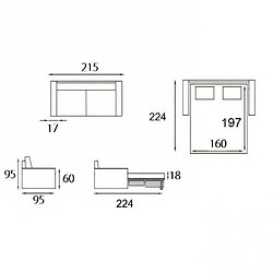 Acheter Inside 75 Canapé lit 3-4 places MASTER convertible EXPRESS 160 cm microfibre bordeaux MATELAS 18 CM INCLUS.