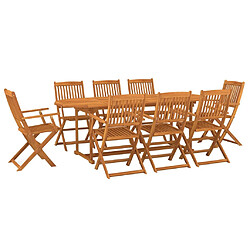 vidaXL Ensemble à manger de jardin 9 pcs 220x90x75 cm bois d'acacia