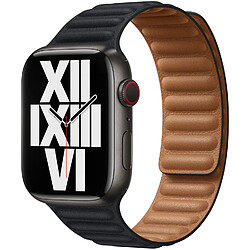 Leather Link pour Apple Watch Series 1 á 10 / SE / Ultra (2) (44/45/46/49 mm) - Taille S/M - Midnight