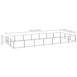 vidaXL Chenil Argenté 21 m² Acier pas cher