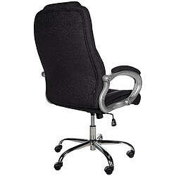 Avis Decoshop26 Fauteuil de bureau ergonomique est confortable en tissu noir et métal chromé 10_0002386