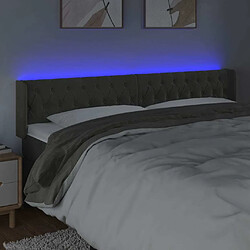 Acheter Maison Chic Tête de lit scandinave à LED,meuble de chambre Gris foncé 203x16x78/88 cm Velours -MN82261