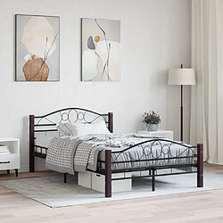 vidaXL Cadre de lit sans matelas noir métal 120x200 cm