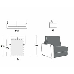 Avis Inside 75 Canapé convertible EXPRESS 140 cm NORMA matelas 18 cm tissu gris