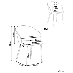 Avis Beliani Chaise de salle à manger MASON Set de 2 Tissu Vert foncé