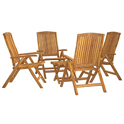 Avis Maison Chic Salon de jardin 5 pcs - Table et chaises d'extérieur - Mobilier/Meubles de jardin Moderne bois massif de teck -MN23276