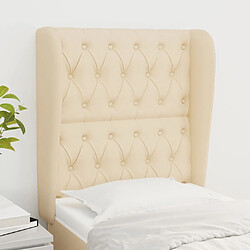 Maison Chic Tête de lit scandinave avec oreilles,meuble de chambre Crème 83x23x118/128 cm Tissu -MN53070