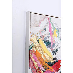 Pegane Tableau peinture à l'huile sur toile,peinte à la main abstraite avec cadre en bois blanc - Longueur 80 x Profondeur 5 x Hauteur 120 cm