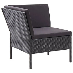 Maison Chic Salon de jardin 3 pcs + coussins - Mobilier/Meubles de jardin - Table et chaises d'extérieur Résine tressée Noir -MN26470 pas cher