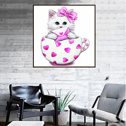 dessin animé chat diy 5d diamant broderie peinture point de croix kit décor rose