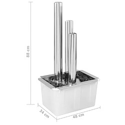 vidaXL Fontaine de jardin Argenté 48x34x88 cm Acier inoxydable pas cher