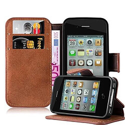 Cadorabo Coque iPhone 4 / 4S Etui en Brun