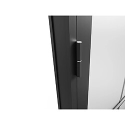 Vente-Unique Bloc porte réversible en aluminium et verre dépoli - H204 x L73 cm - Noir - SEROTO pas cher