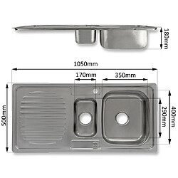 Avis Monstershop Évier de Cuisine en acier inoxydable & Robinet Padstow