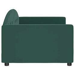 Avis vidaXL Lit de repos sans matelas vert foncé 90x200 cm velours