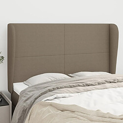 vidaXL Tête de lit avec oreilles Taupe 147x23x118/128 cm Tissu