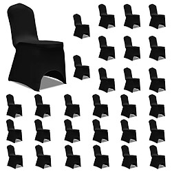 vidaXL Housses élastiques de chaise Noir 30 pcs