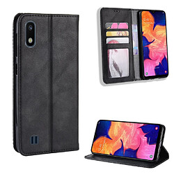 Etui en PU flip style vintage noir pour votre Samsung Galaxy A10